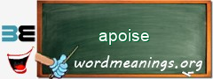 WordMeaning blackboard for apoise